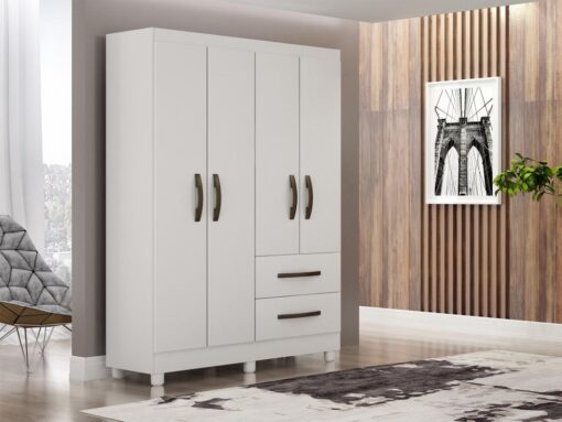 Guarda-Roupa Estrela 4 portas - Branco
