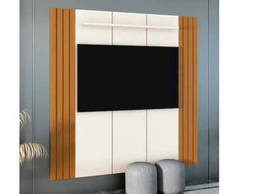 Painel Veyron 2.0 75"- Off White/Cedro