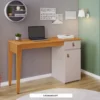 Escrivaninha Helo Candian Larg. 1.21m Cinamomo/Off White com 1 Porta e 1 Gaveta JCM