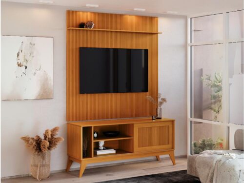 Rack Aruba com Painel Avant 55" -  Cedro