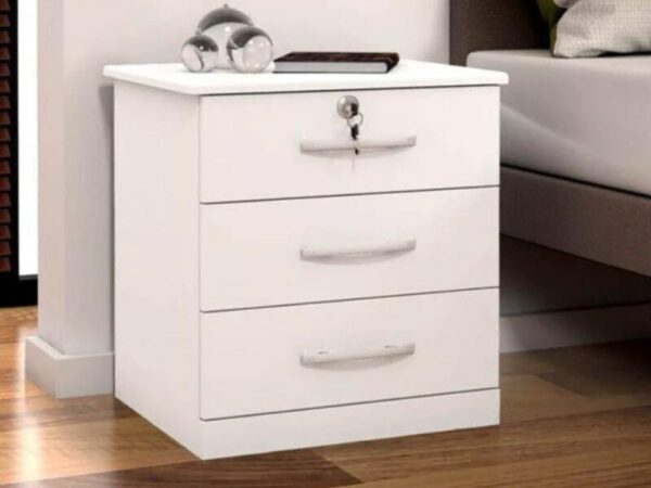 Mesa de cabeceira 3 gavetas Ref.: 011 - Branco