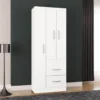Guarda-Roupa Solteiro Milão 3 Portas 2 Gavetas Branco Larg. 0.68m Poquema
