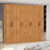Guarda-Roupa Casal Rubi Larg. 2.08m 8 Portas 4 Gavetas Cinamomo Com Pés Carioca