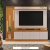 Home Ripado com LED Absoluto TV até 65 Polegadas Cinamomo/Off White JCM