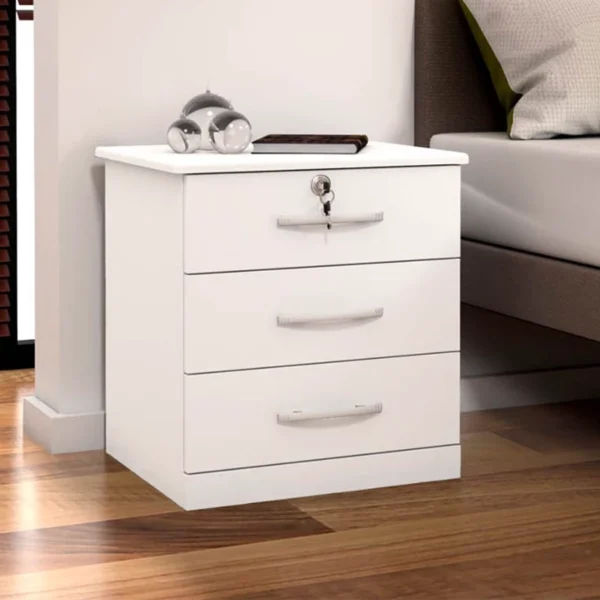 Mesa de Cabeceira 011 Luxo Branco JL Móveis
