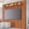 Painel Maragogi Ripado 100% MDF TV até 80 Polegadas Larg. 2.30m Cinamomo Permóbili