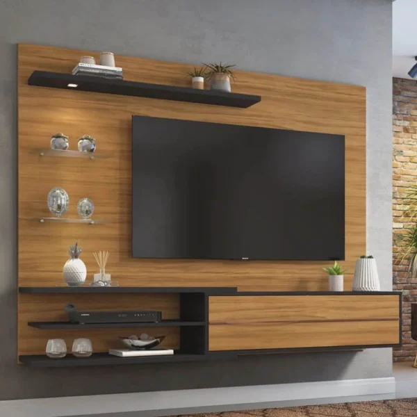 Painel NT 1115 TV até 60 Polegadas Freijó/Preto Notável