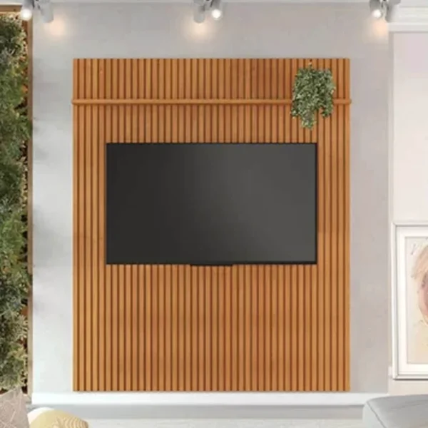 Painel Riso Ripado S/Nicho TV até 75 Polegadas Larg. 2.07m Cinamomo JCM