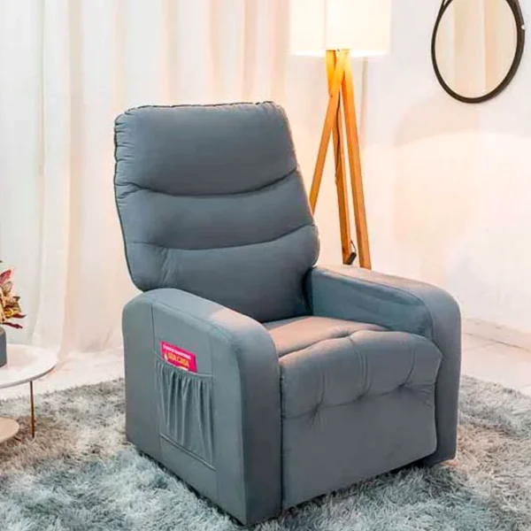 Poltrona Reclinável Punto Veludo Cinza 425