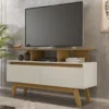 Rack Bancada Rubi Larg. 1.20m para TVs até 50 Polegadas Cinamomo/Off Bechara
