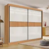 Guarda-Roupa Casal 2 Portas Cancun Ripado MDF Cinamomo/Off White Larg. 2.20m D Doro