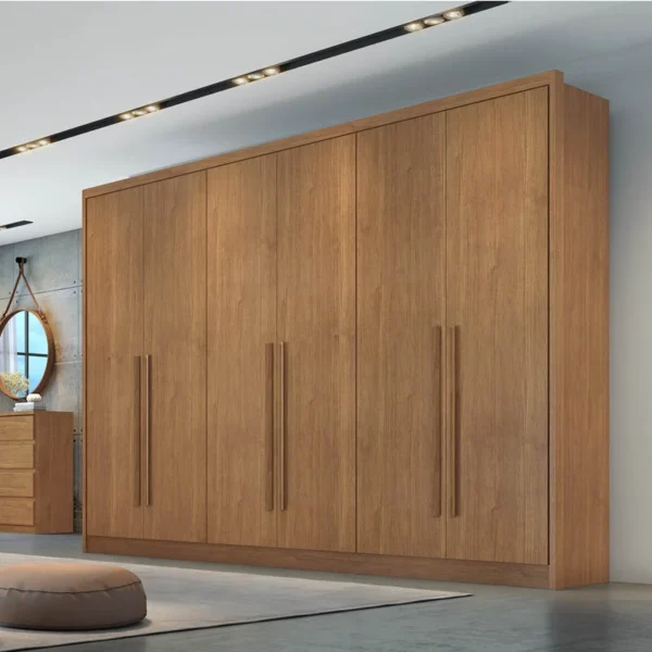 Guarda-Roupa Casal 6 Pts 8 Gav. Robust Plus 100% MDF Cumaru Larg. 2.76m Novo Horizonte
