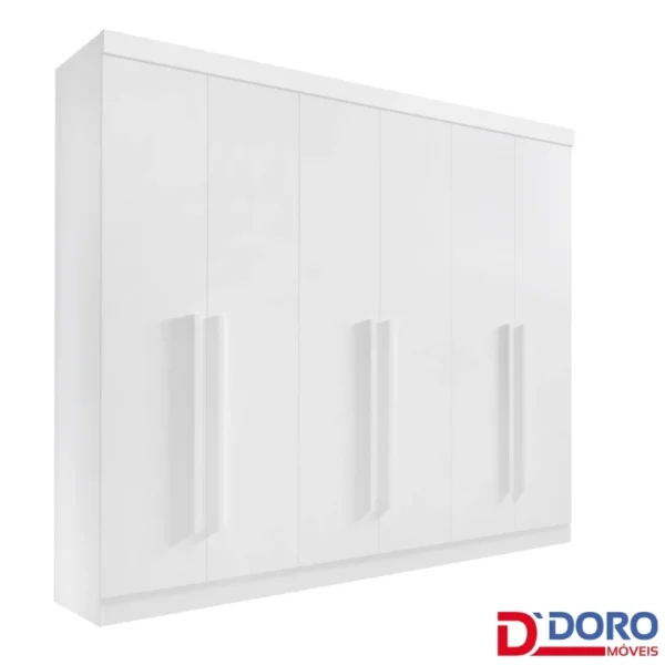 Guarda-Roupa Casal Da Vinci Plus 6 portas 6 Gavetas Branco MDF Larg. 2.75m D Doro