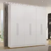 Guarda-Roupa Casal Coliseu 6 Portas 4 Gavetas larg. 2.20m Branco Sallêto