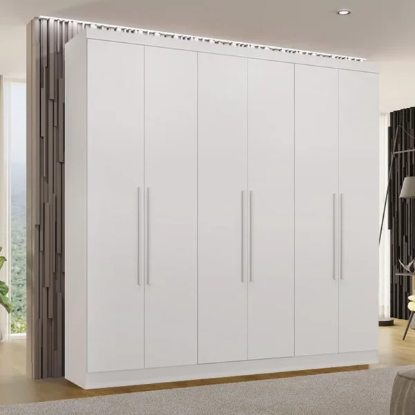 Guarda-Roupa Casal Coliseu 6 Portas 4 Gavetas larg. 2.20m Branco Sallêto