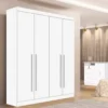 Guarda-Roupa Solteiro Da Vinci Plus 4 Portas 3 Gavetas Branco MDF Larg. 1.85m D Doro