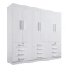 Guarda-Roupa Casal Mônaco 6 Portas 12 Gavetas Branco Larg. 2.40m D Doro