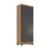 Guarda-Roupa Solteiro Smart Plus 2 Portas 1 Gaveta Larg. 0.85m (GR2123) Cinamomo/Chumbo Com Pés Rodial Móveis