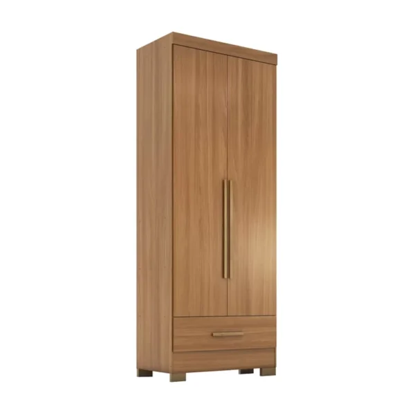 Guarda-Roupa Solteiro Smart Plus 2 Portas 1 Gaveta Larg. 0.85m (GR2123) Cinamomo Com Pés Rodial Móveis