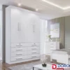 Guarda-Roupa Solteiro Mônaco 4 Portas 8 Gavetas Branco Larg. 1.60m D Doro