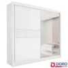 Guarda-Roupa Casal 2 Portas Titanium Ripado MDF Branco Larg. 2.20m D Doro