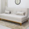 Sofá Cama Madrid larg. 1.80m Molas Bonnel Veludo Bege 2269