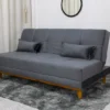 Sofá Cama Madrid larg. 1.80m Molas Bonnel Veludo Cinza 2303