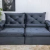 Sofá Retrátil Reclinável 2.00m Roma Veludo Cinza 20  - D28 Soft