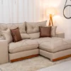 Sofá Retrátil Reclinável Gran Bello Linho Cinza Larg. 2.50m - D33 e Molas Ensacadas