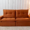 Sofá Retrátil Reclinável 2.50m Santiago Veludo Terracota 549 - Molas Ensacadas