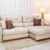 Sofá Retrátil Reclinável 2.90m Gran Bello Veludo Bege - D33 e Molas Ensacadas