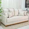 Sofá 3 lugares Vican Larg. 2.00m Linho Bege 5044  Detalhe  05 - Molas Bonnel