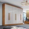 Guarda-Roupa Casal 6 Portas Larg. 2.70m Genova Nature/Off White Bianchi