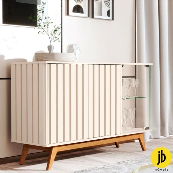Buffet Açai Luxo Ripado com 3 Portas larg. 1.36m Off JB Bechara