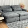 Sofá Cama Retrátil Reclinável Amaranto 1.90m Mod.80 – Cinza Veludo