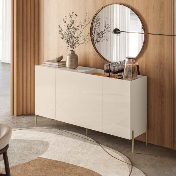 Buffet Cais 4 Portas c/Bandeja Integrada 1.49m – Cinamomo/Off White