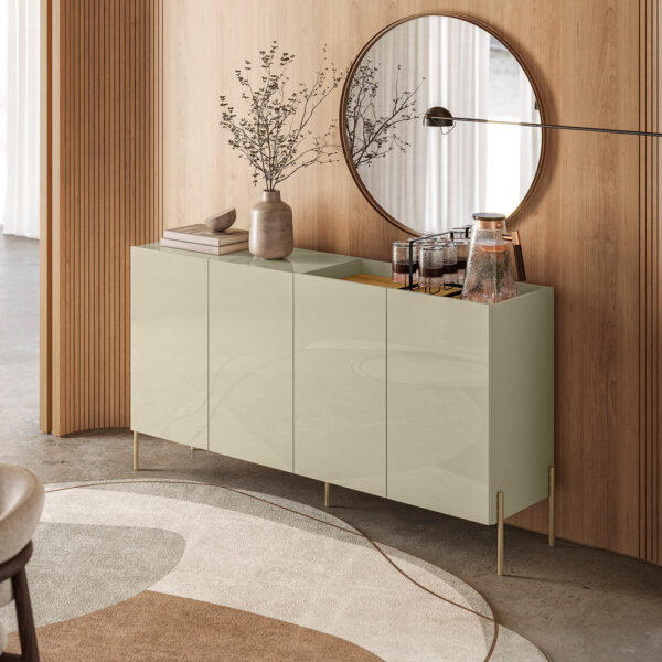 Buffet Cais 4 Portas c/Bandeja Integrada 1.49m – Cumaru/Opala