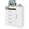 Cômoda Sapateira Delta 4 Gavetas 1 Porta Atualle