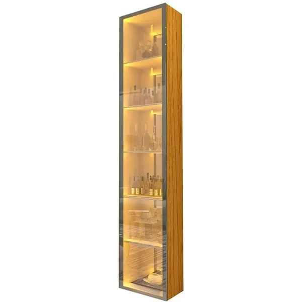 Cristaleira Luminare 1 Porta com Led e Espelho Gelius