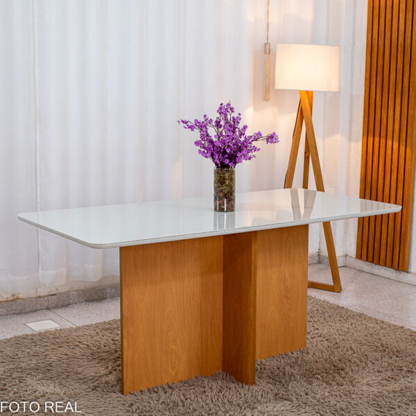 Base Mesa de Jantar Moscou 160x80 Vidro Off Base Cinamomo - Minas Plac