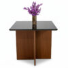 Base Mesa de Jantar Helo 90x90 Vidro Preto Base Mel - Poliman